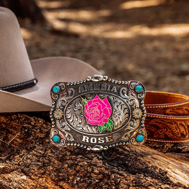 Belt Buckles for Women - Western Belt Buckle with Rose